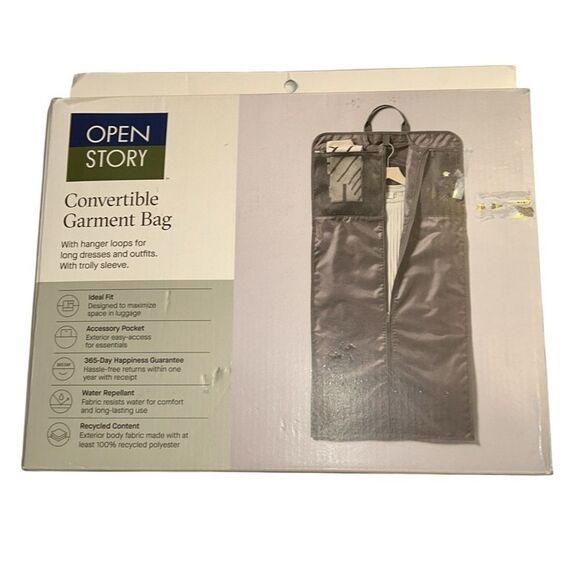 Open Story Convertible Gray Garment Bag - Picture 2 of 4